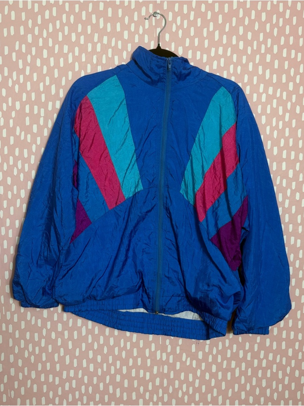 Bocoo Blue Colorblock windbreaker Jacket Womens M vintage